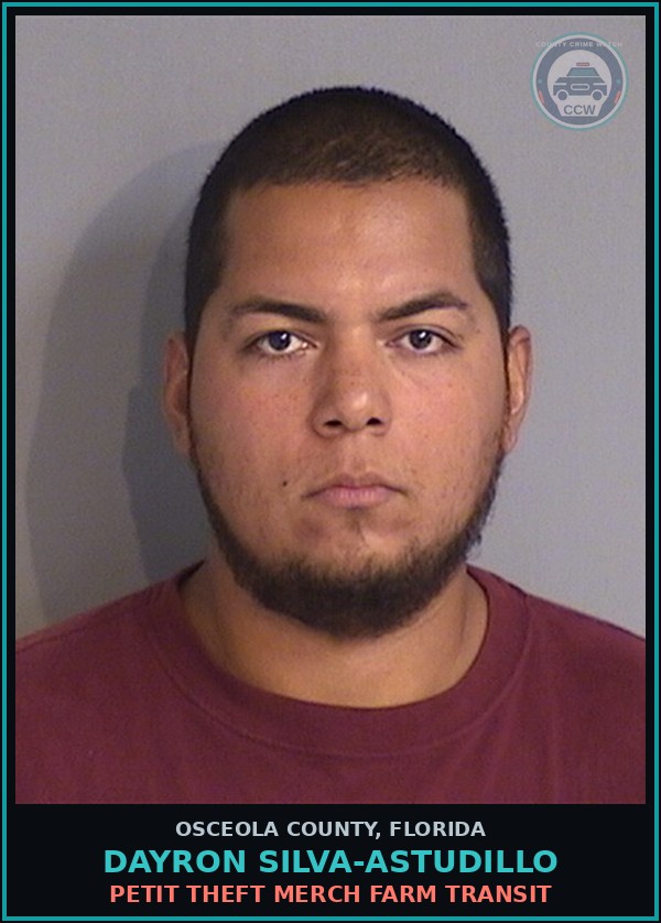 Booking mugshot of DAYRON SILVA-ASTUDILLO in Osceola County