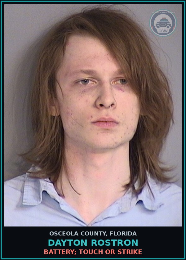 Booking mugshot of DAYTON ROSTRON in Osceola County