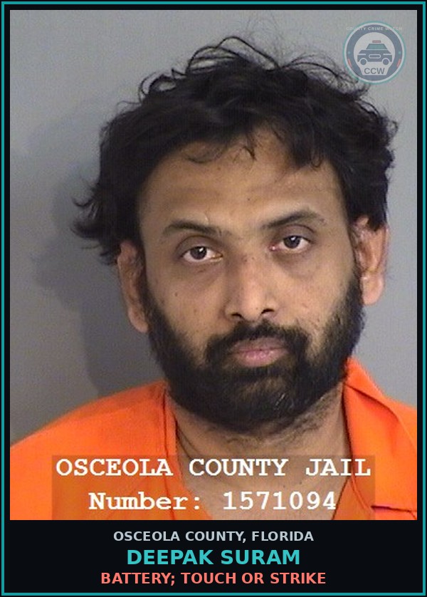 Booking mugshot of DEEPAK SURAM in Osceola County