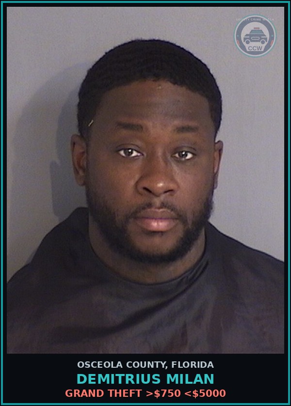 Booking mugshot of DEMITRIUS MILAN in Osceola County