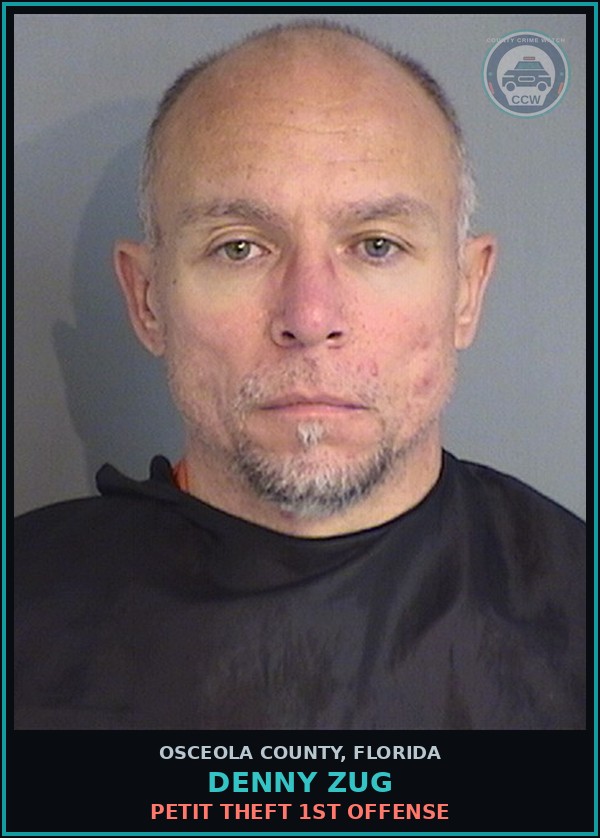 Booking mugshot of DENNY ZUG in Osceola County