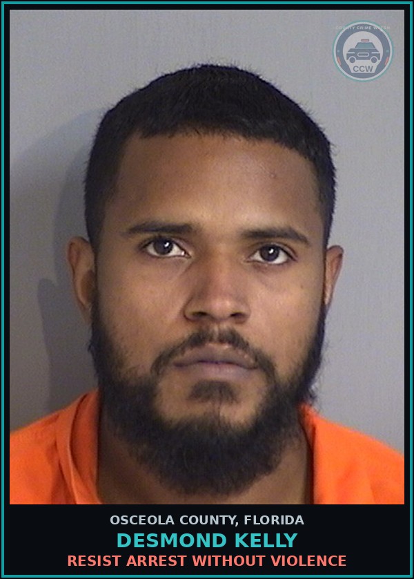 Booking mugshot of DESMOND KELLY in Osceola County