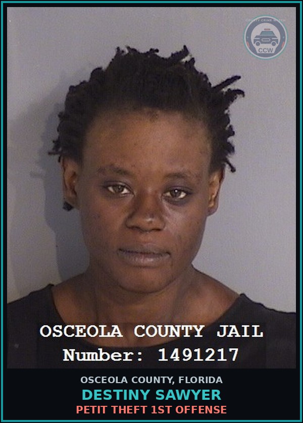 Booking mugshot of DESTINY SAWYER in Osceola County