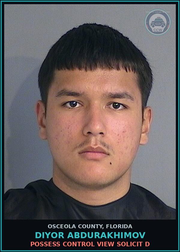 Booking mugshot of DIYOR ABDURAKHIMOV in Osceola County