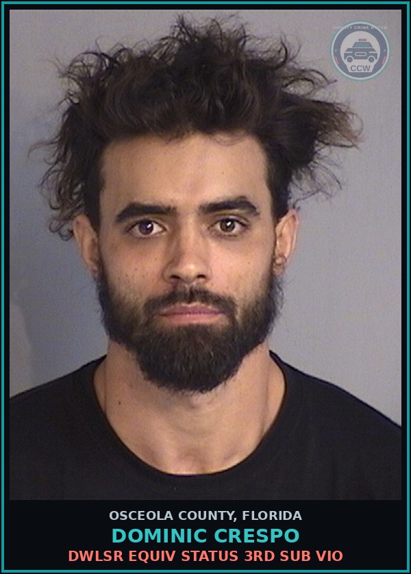 Booking mugshot of DOMINIC CRESPO in Osceola County