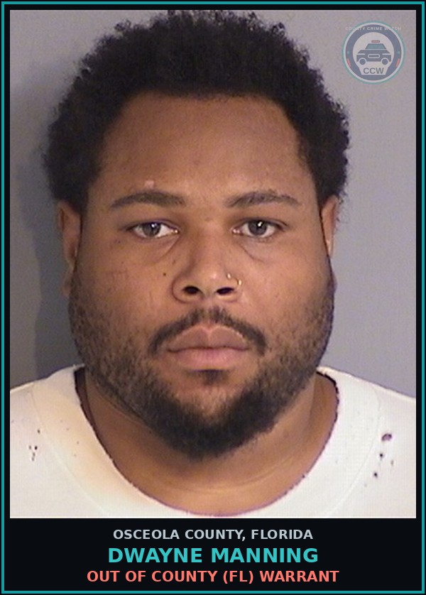 Booking mugshot of DWAYNE MANNING in Osceola County