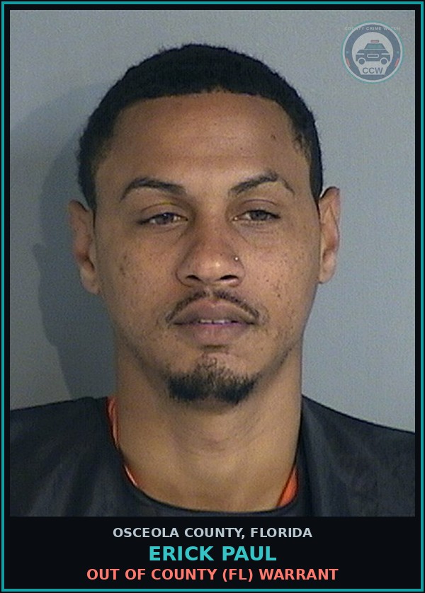 Booking mugshot of ERICK PAUL in Osceola County