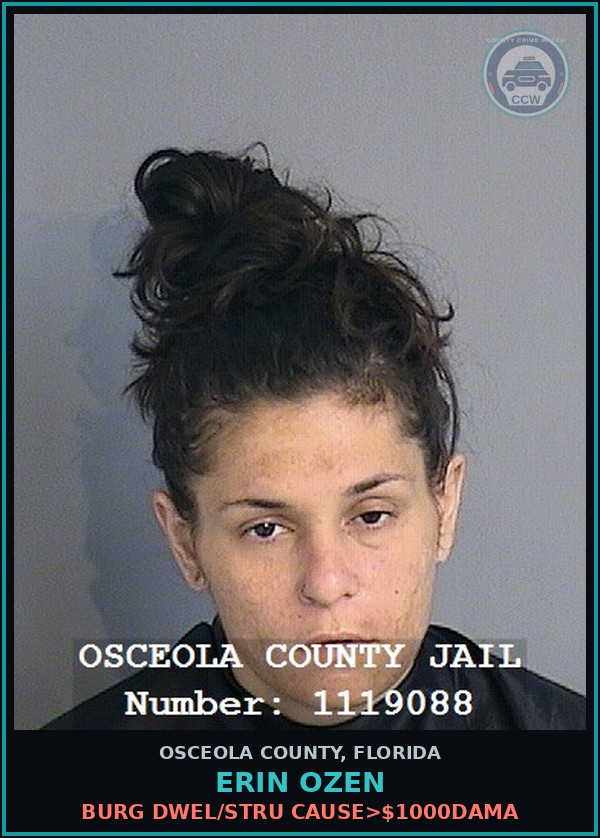 Booking mugshot of ERIN OZEN in Osceola County