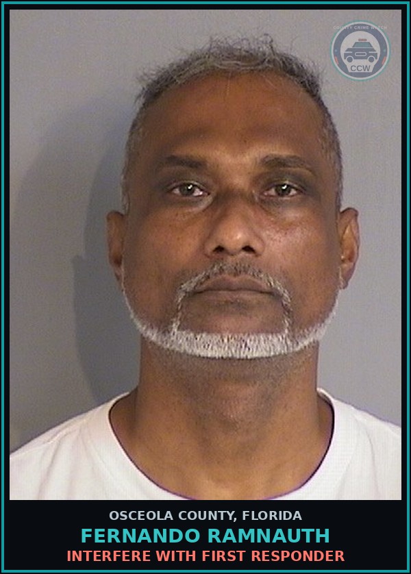 Booking mugshot of FERNANDO RAMNAUTH in Osceola County