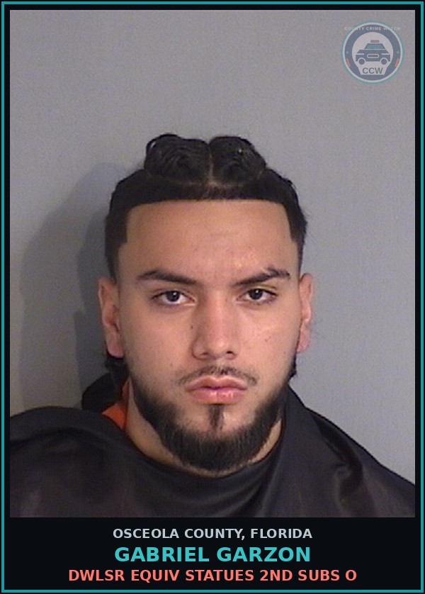 Booking mugshot of GABRIEL GARZON in Osceola County