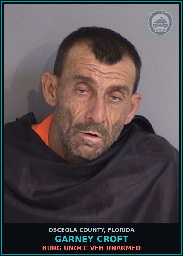 Booking mugshot of GARNEY CROFT in Osceola County