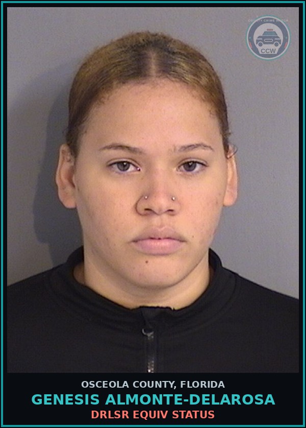 Booking mugshot of GENESIS ALMONTE-DELAROSA in Osceola County