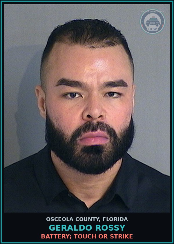 Booking mugshot of GERALDO ROSSY in Osceola County