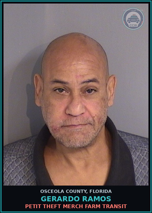 Booking mugshot of GERARDO RAMOS in Osceola County