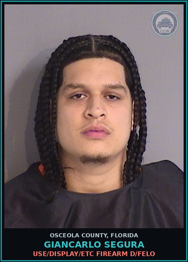 Booking mugshot of GIANCARLO SEGURA in Osceola County
