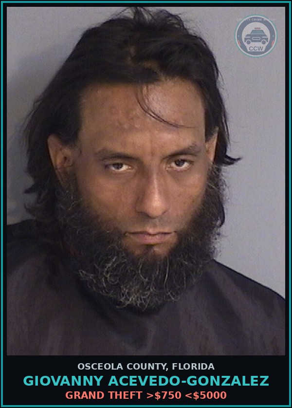 Booking mugshot of GIOVANNY ACEVEDO-GONZALEZ in Osceola County