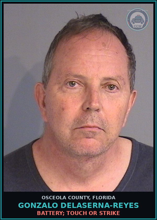 Booking mugshot of GONZALO DELASERNA-REYES in Osceola County