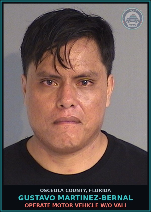 Booking mugshot of GUSTAVO MARTINEZ-BERNAL in Osceola County