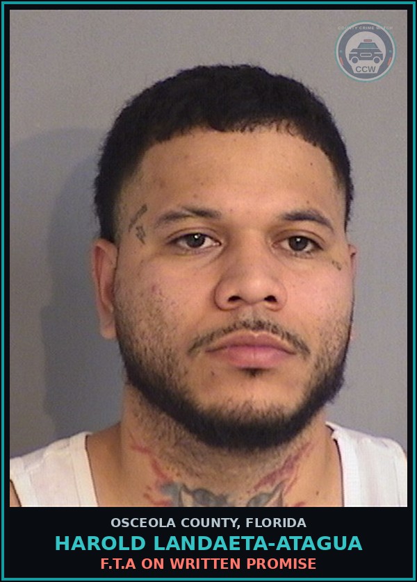 Booking mugshot of HAROLD LANDAETA-ATAGUA in Osceola County