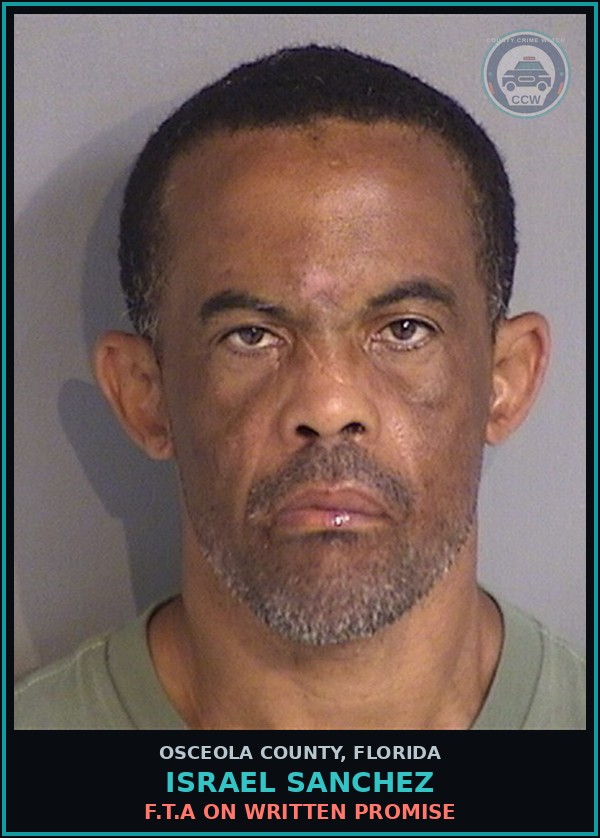 Booking mugshot of ISRAEL SANCHEZ in Osceola County