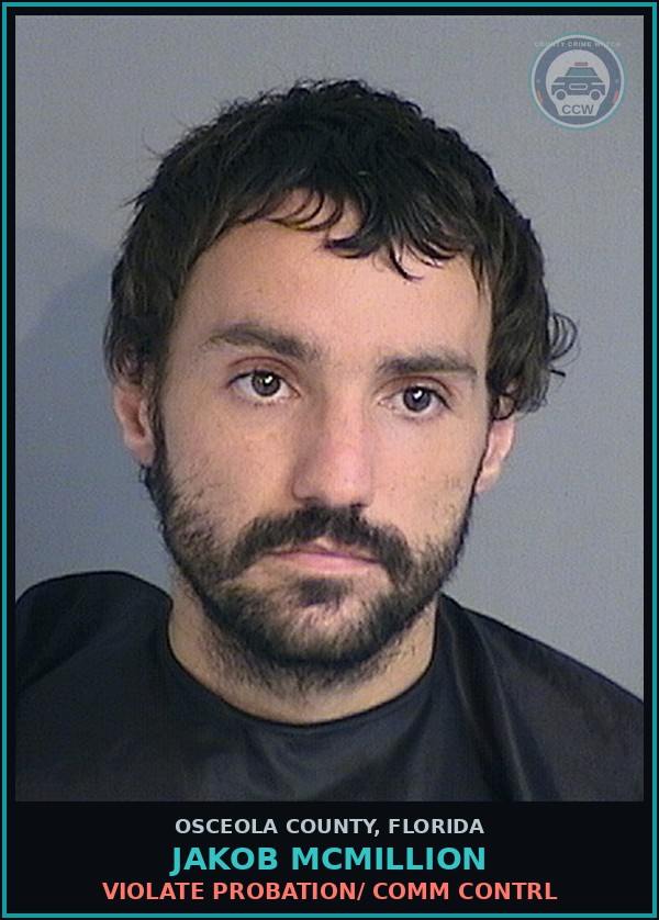 Booking mugshot of JAKOB MCMILLION in Osceola County