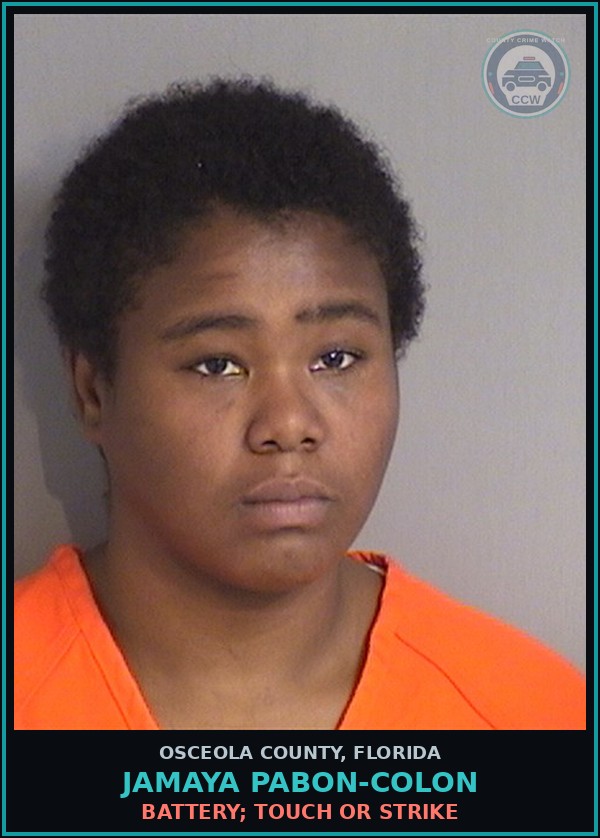 Booking mugshot of JAMAYA PABON-COLON in Osceola County