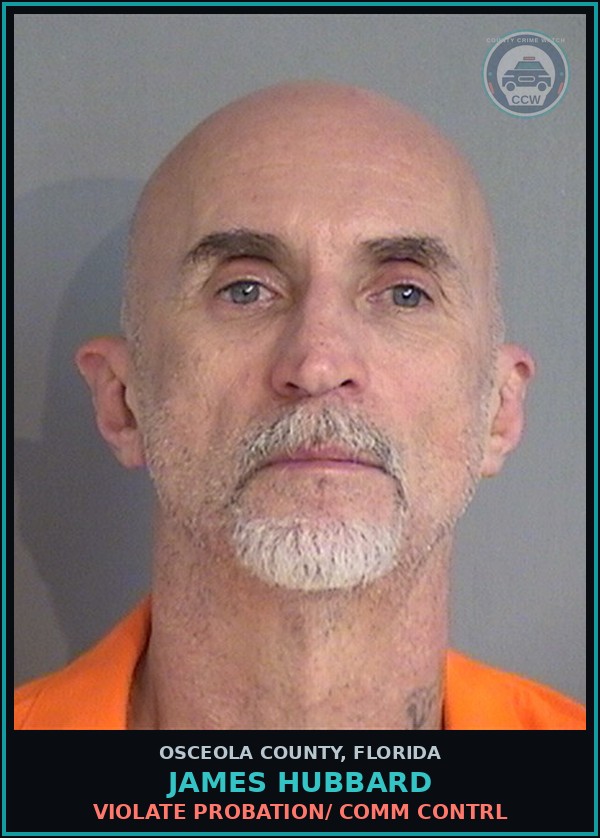 Booking mugshot of JAMES HUBBARD in Osceola County