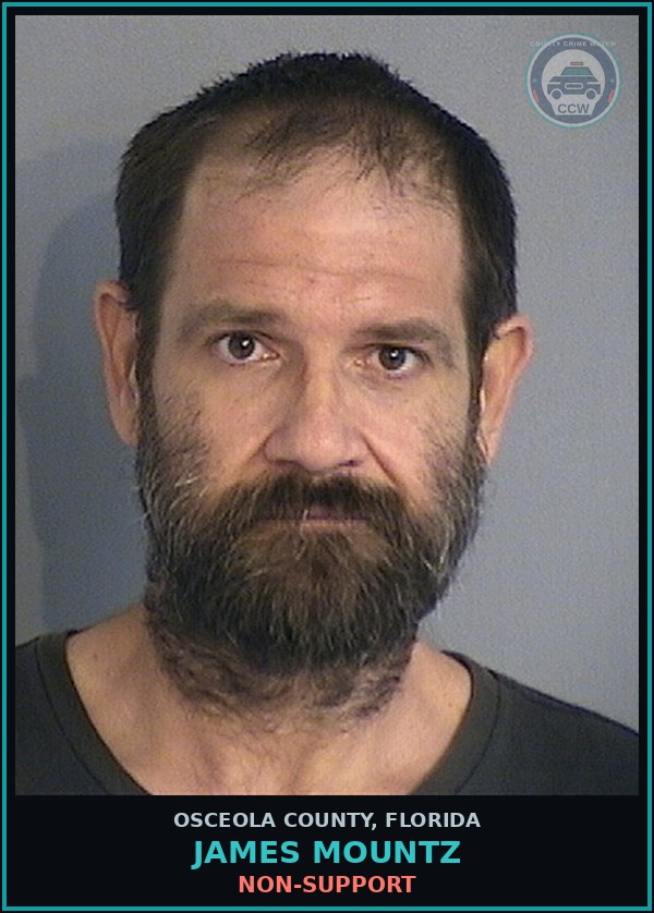 Booking mugshot of JAMES MOUNTZ in Osceola County
