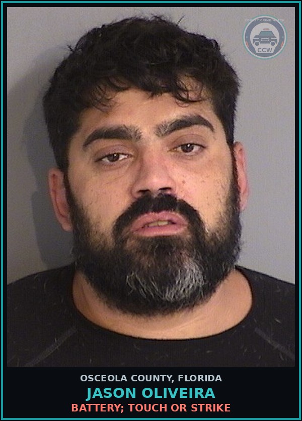 Booking mugshot of JASON OLIVEIRA in Osceola County