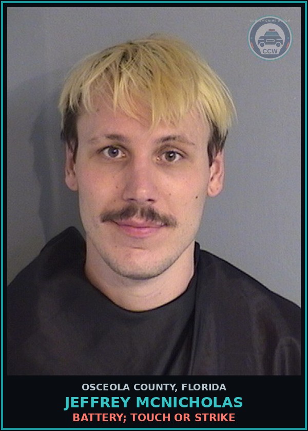 Booking mugshot of JEFFREY MCNICHOLAS in Osceola County
