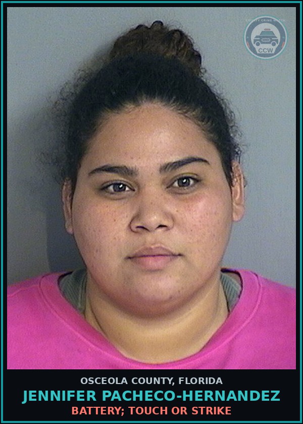 Booking mugshot of JENNIFER PACHECO-HERNANDEZ in Osceola County
