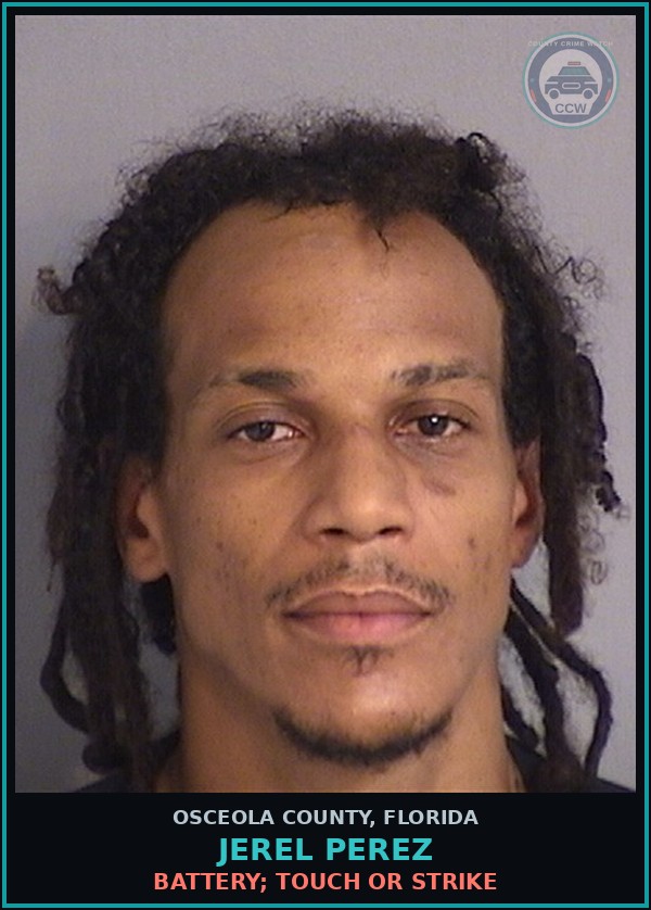 Booking mugshot of JEREL PEREZ in Osceola County