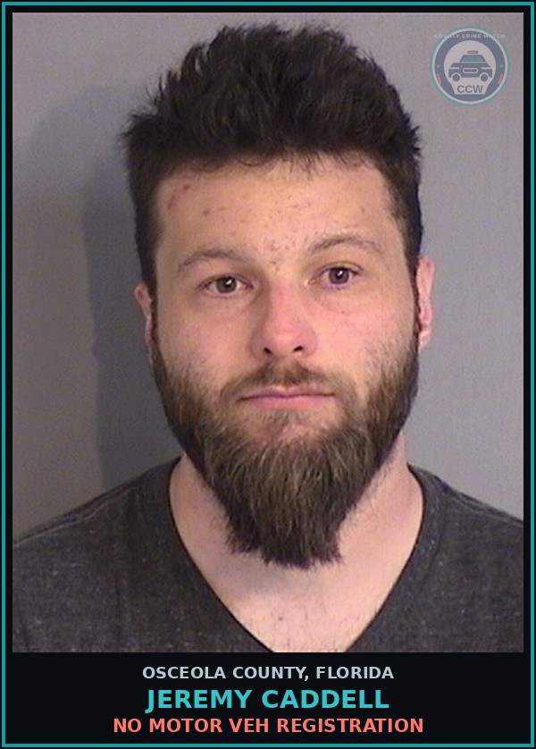 Booking mugshot of JEREMY CADDELL in Osceola County
