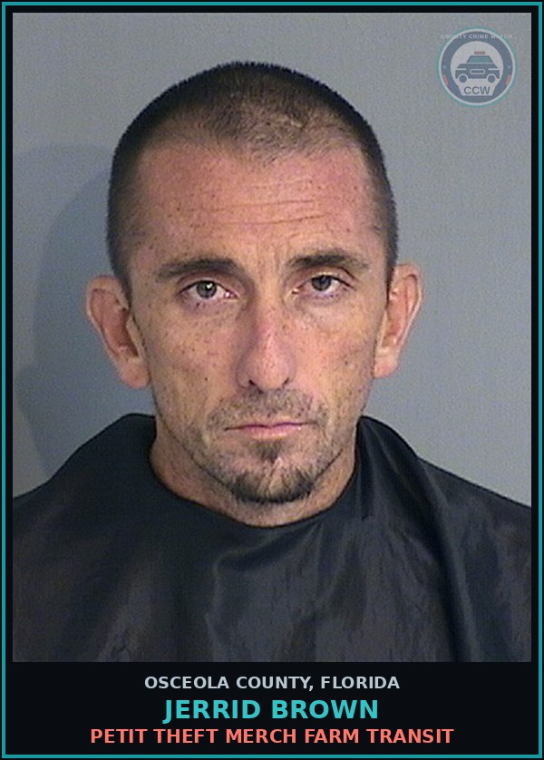 Booking mugshot of JERRID BROWN in Osceola County