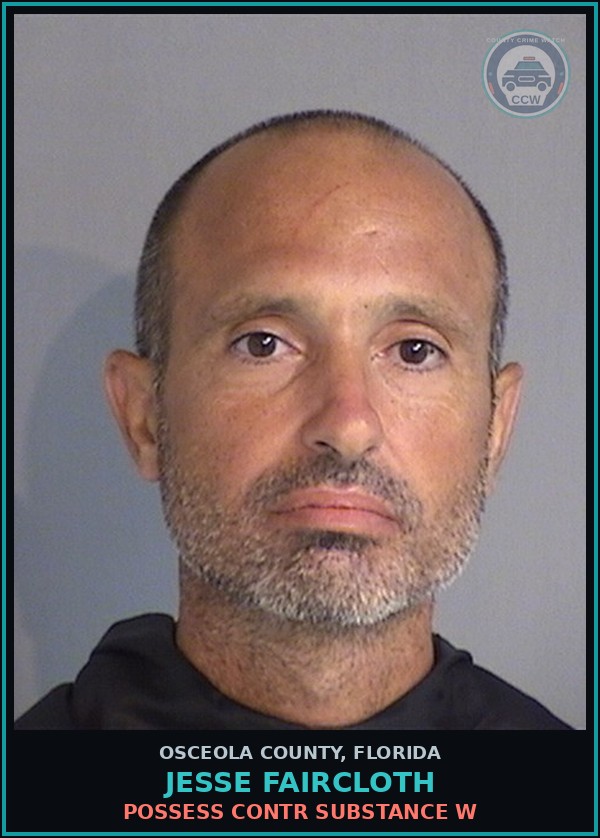 Booking mugshot of JESSE FAIRCLOTH in Osceola County