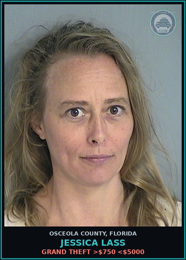 Booking mugshot of JESSICA LASS in Osceola County