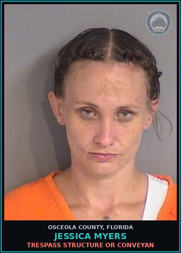 Booking mugshot of JESSICA MYERS in Osceola County