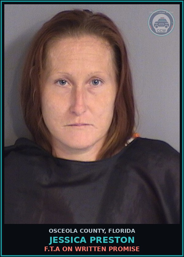 Booking mugshot of JESSICA PRESTON in Osceola County