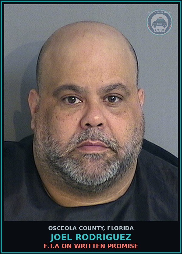 Booking mugshot of JOEL RODRIGUEZ in Osceola County