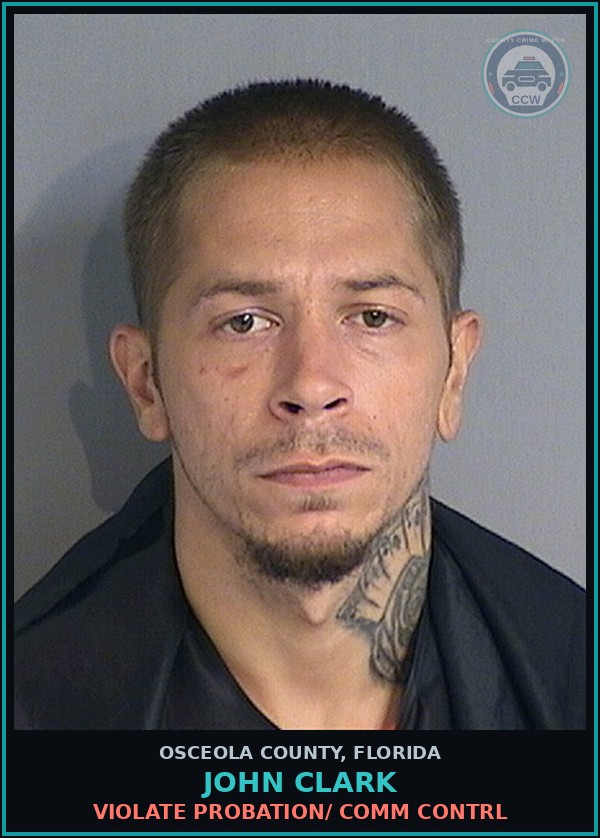 Booking mugshot of JOHN CLARK in Osceola County