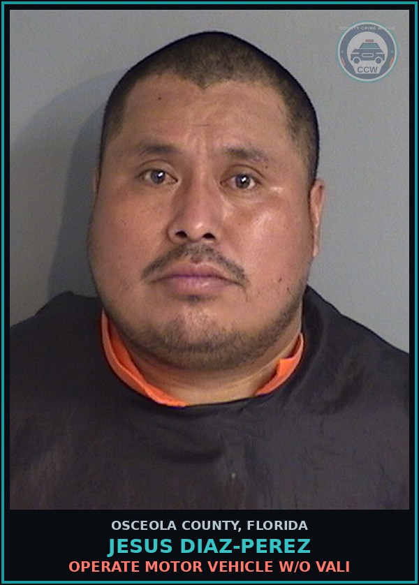 Booking mugshot of JESUS DIAZ-PEREZ in Osceola County