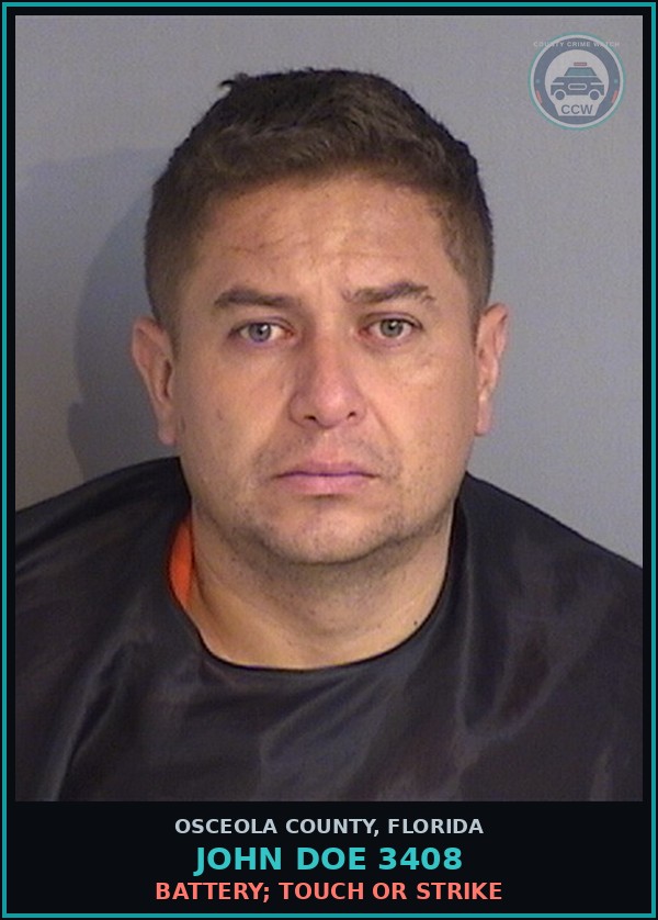 Booking mugshot of JOHN DOE 3408 in Osceola County