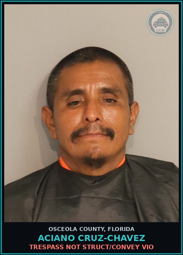 Booking mugshot of ACIANO CRUZ-CHAVEZ in Osceola County