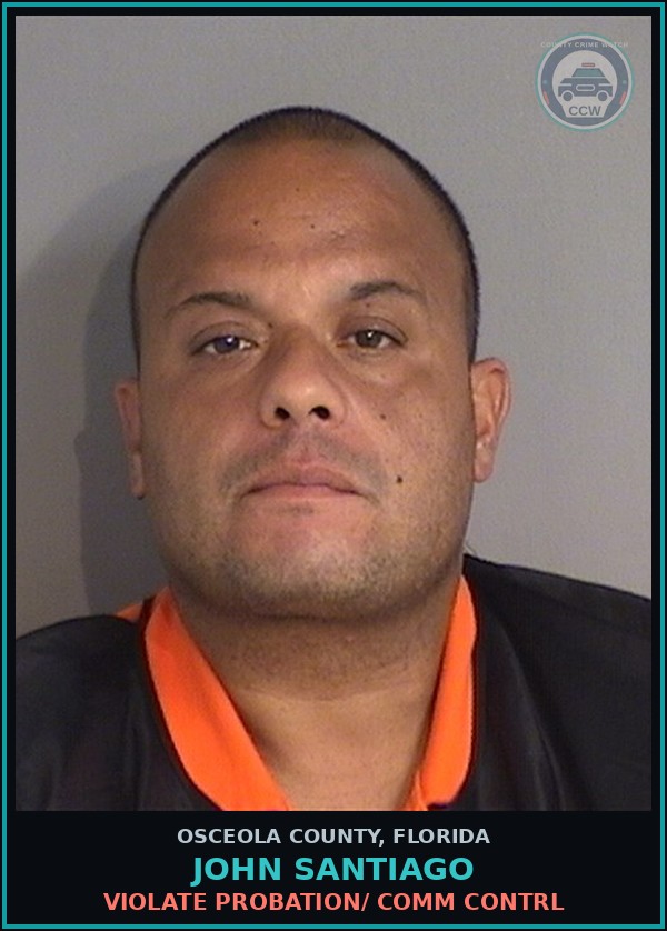 Booking mugshot of JOHN SANTIAGO in Osceola County