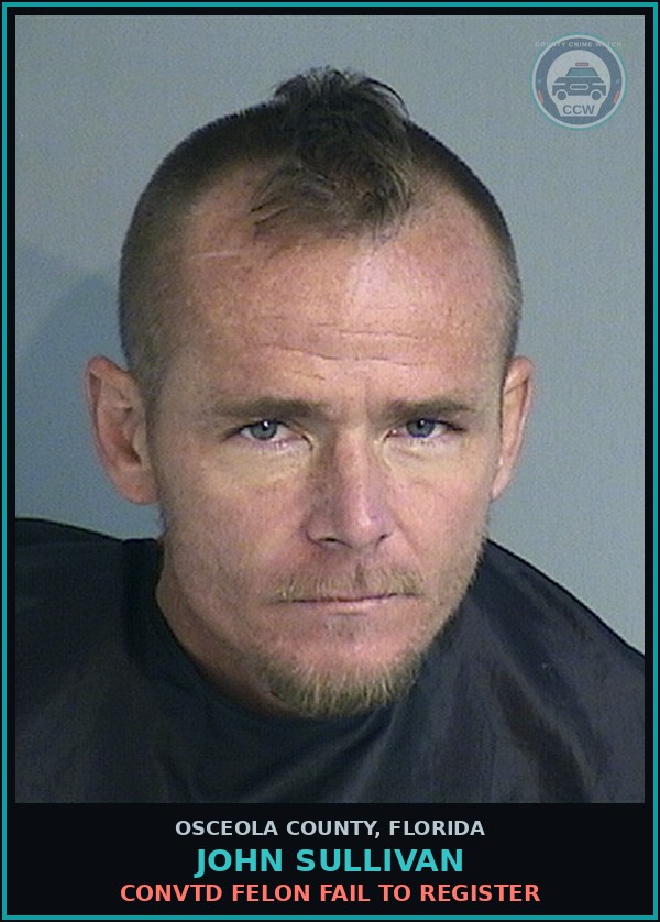 Booking mugshot of JOHN SULLIVAN in Osceola County