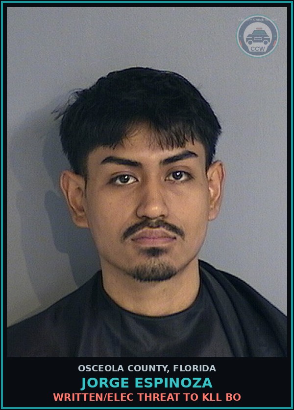 Booking mugshot of JORGE ESPINOZA in Osceola County