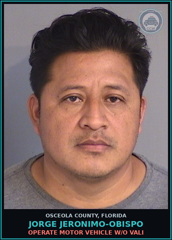 Booking mugshot of JORGE JERONIMO-OBISPO in Osceola County