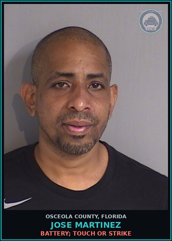 Booking mugshot of JOSE MARTINEZ in Osceola County