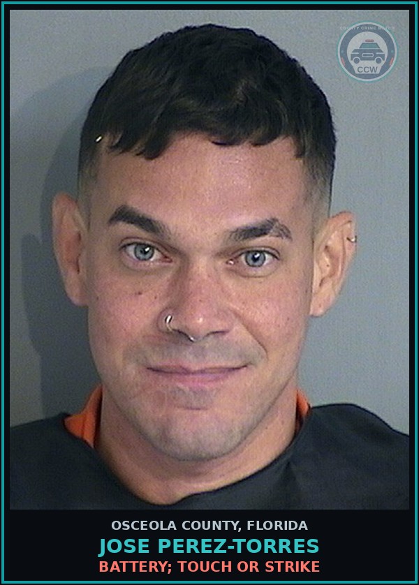 Booking mugshot of JOSE PEREZ-TORRES in Osceola County