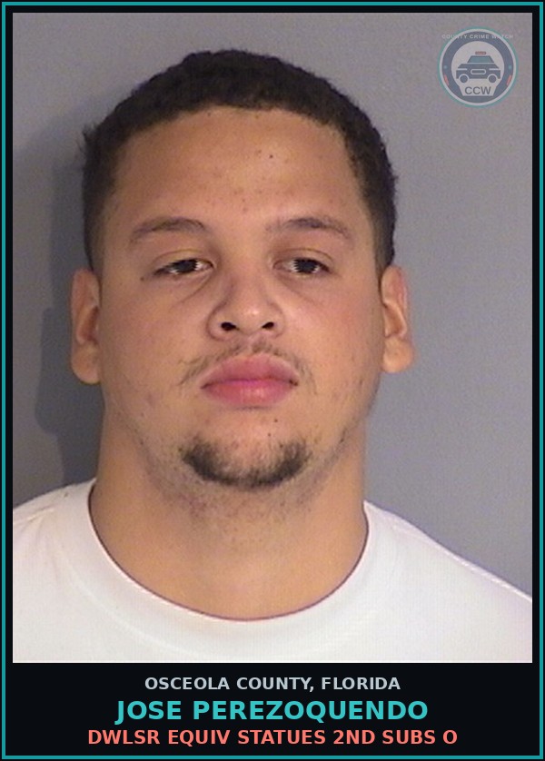 Booking mugshot of JOSE PEREZOQUENDO in Osceola County